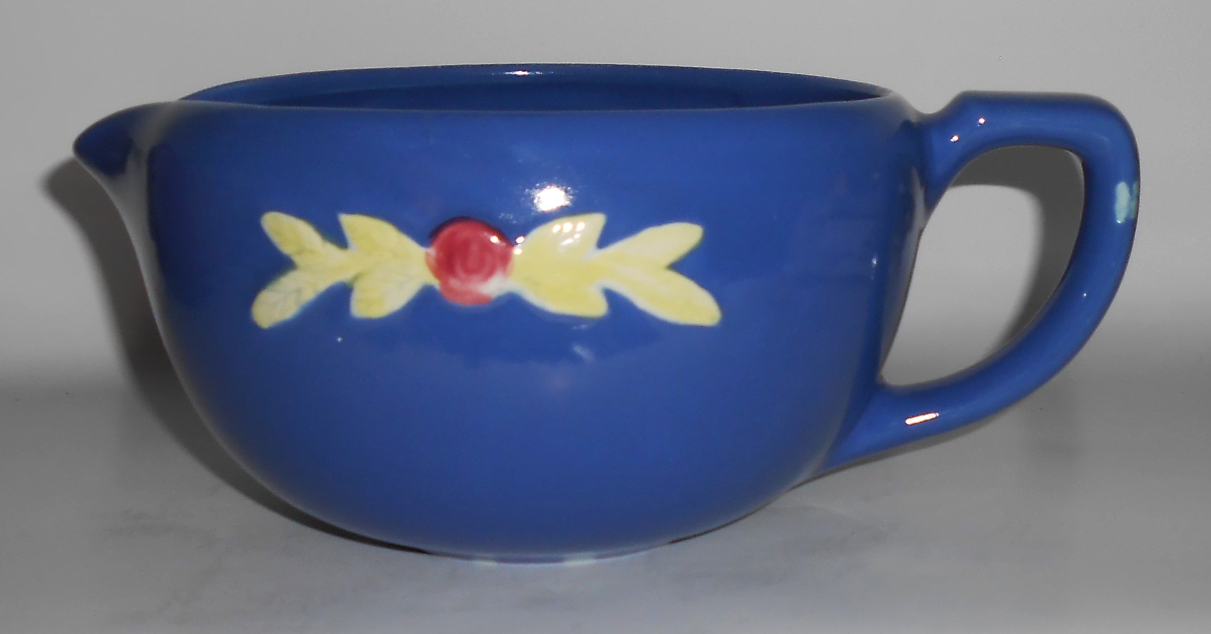 Coors Pottery Rosebud Blue Medium Handled Batter Bowl 3