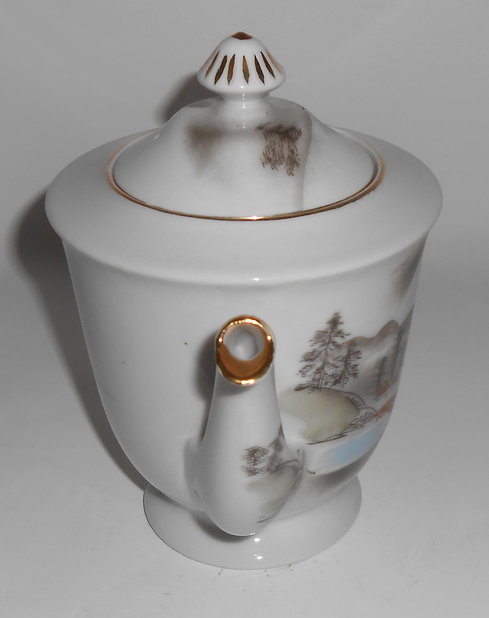 Noritake Porcelain Morimura China River Bridge Huts Mt