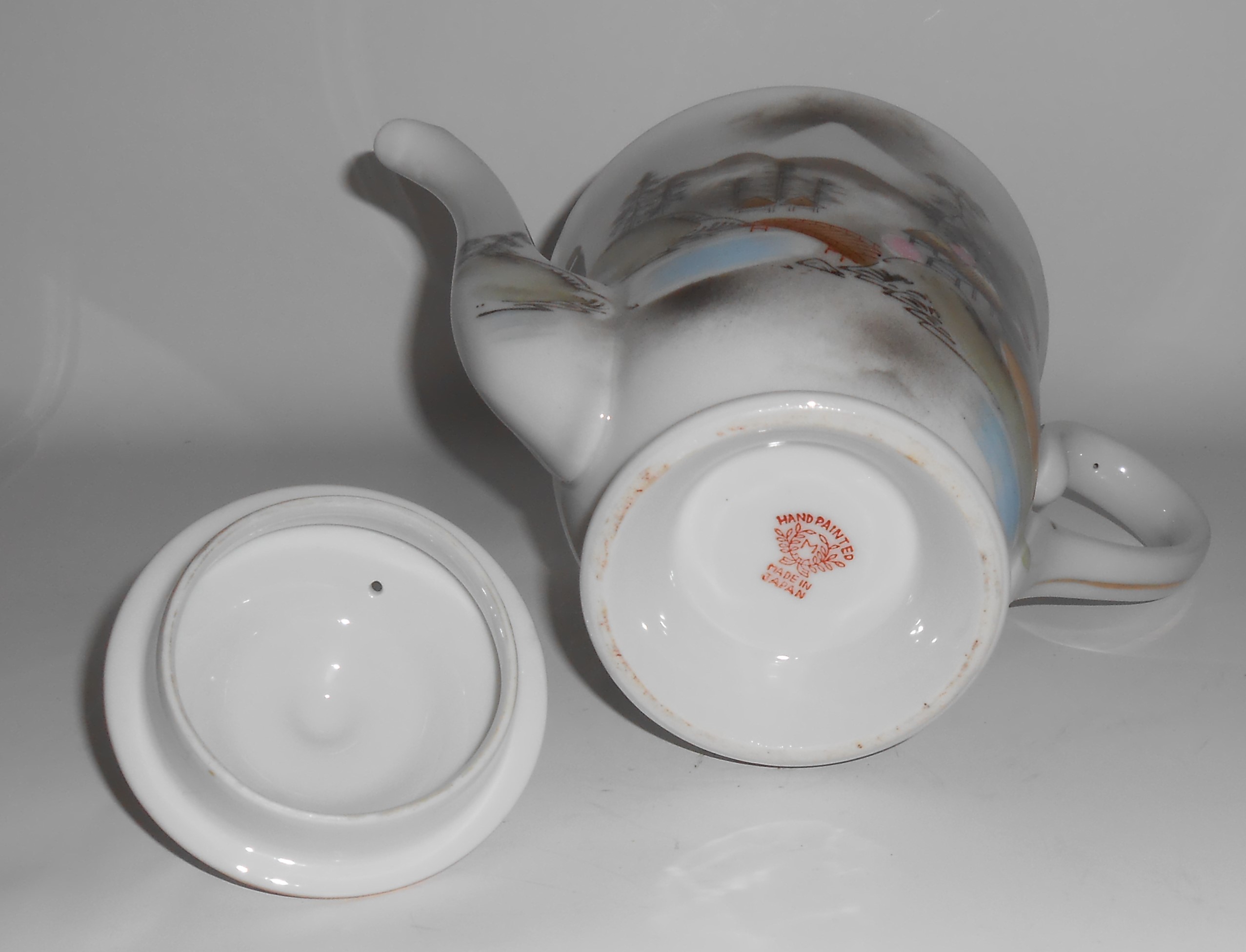 Noritake Porcelain Morimura China River Bridge Huts Mt