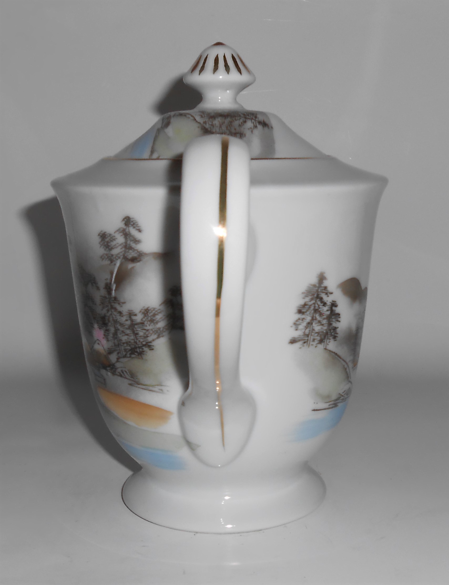 Noritake Porcelain Morimura China River Bridge Huts Mt