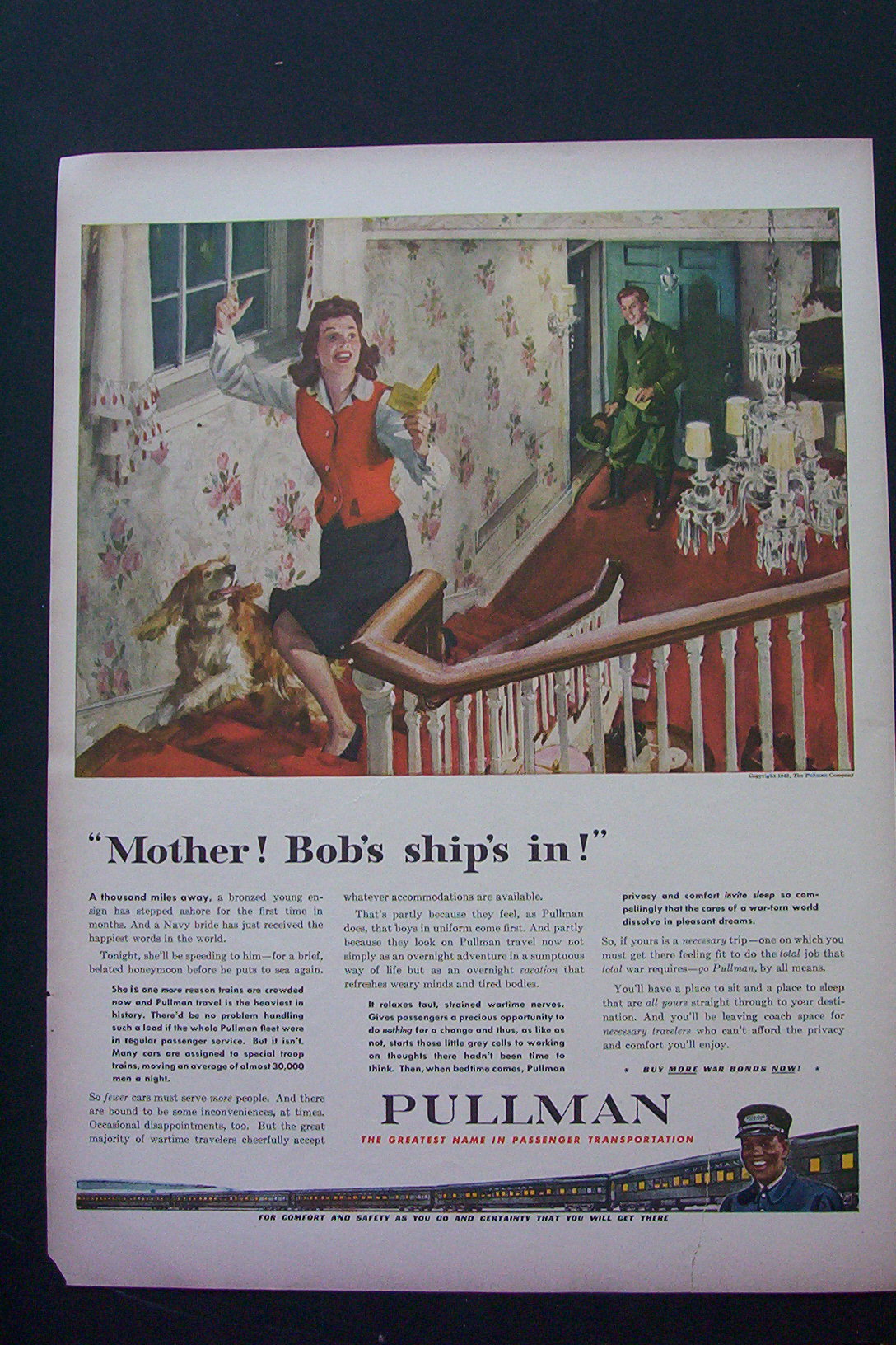 1943 Pullman with Girl Running Up The Stairs