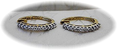 10K Yellow Gold & Diamond Huggie Hoop Earrings