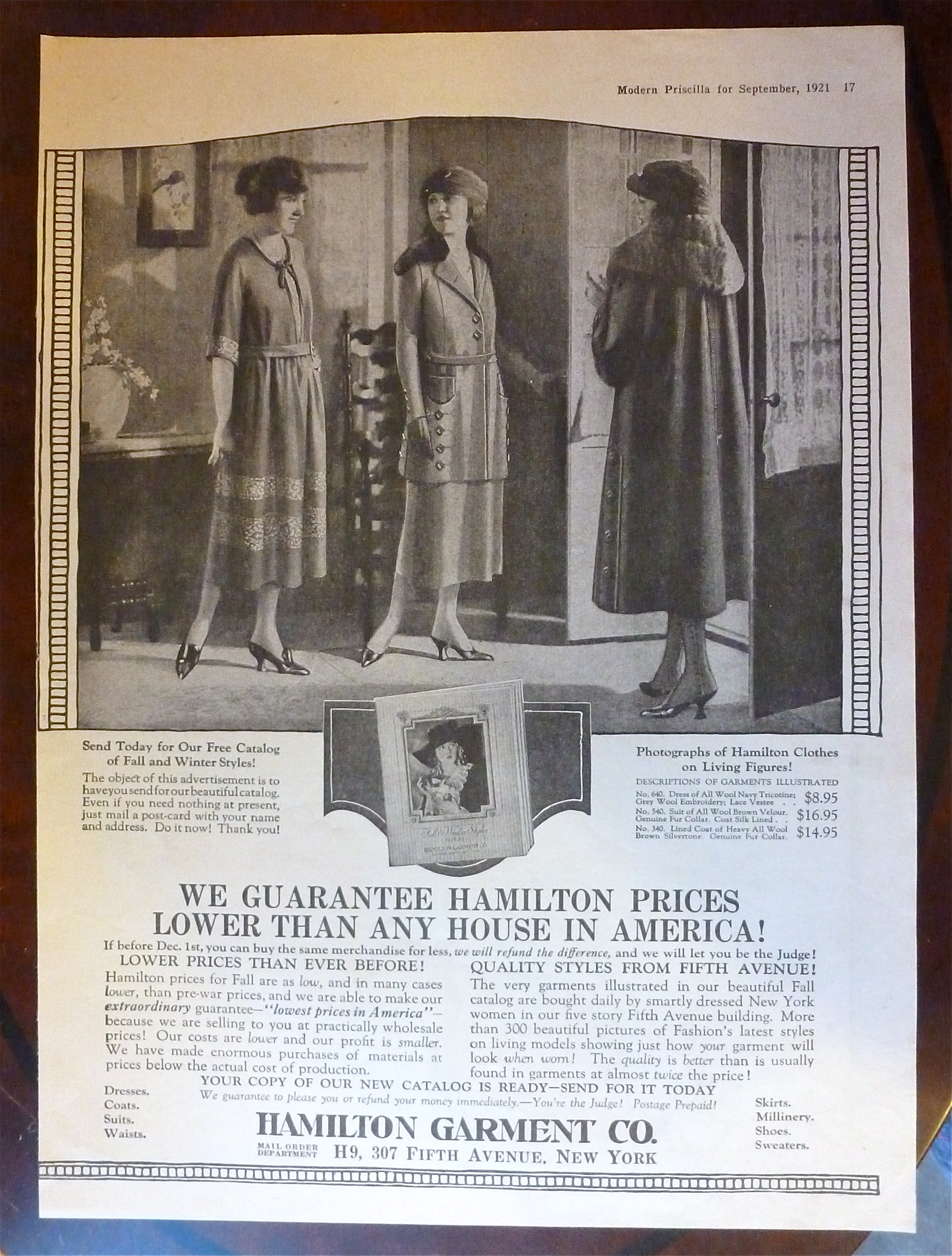1921 Hamilton Garment Company with Women In Style