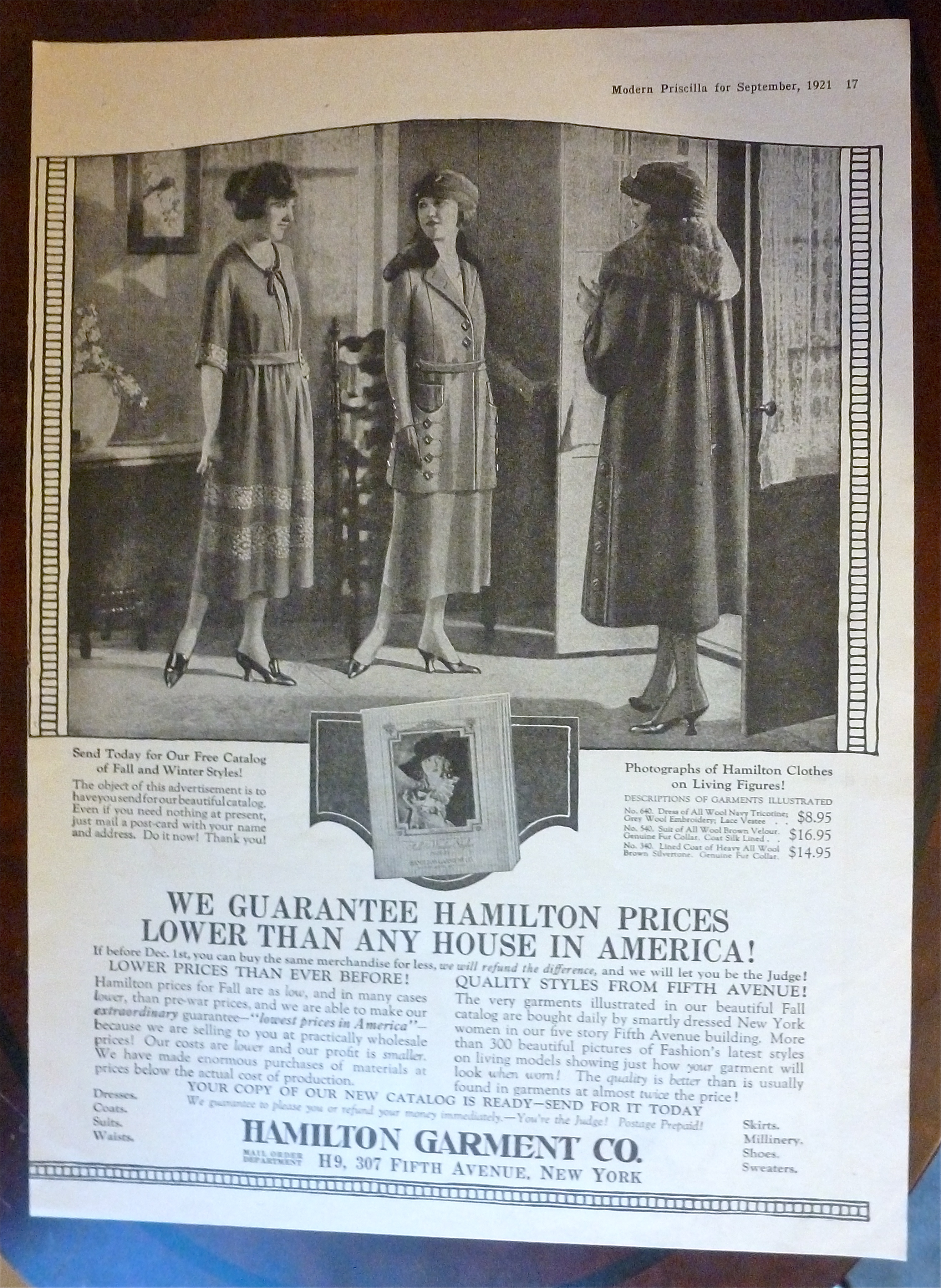 1921 Hamilton Garment Company with Women In Style