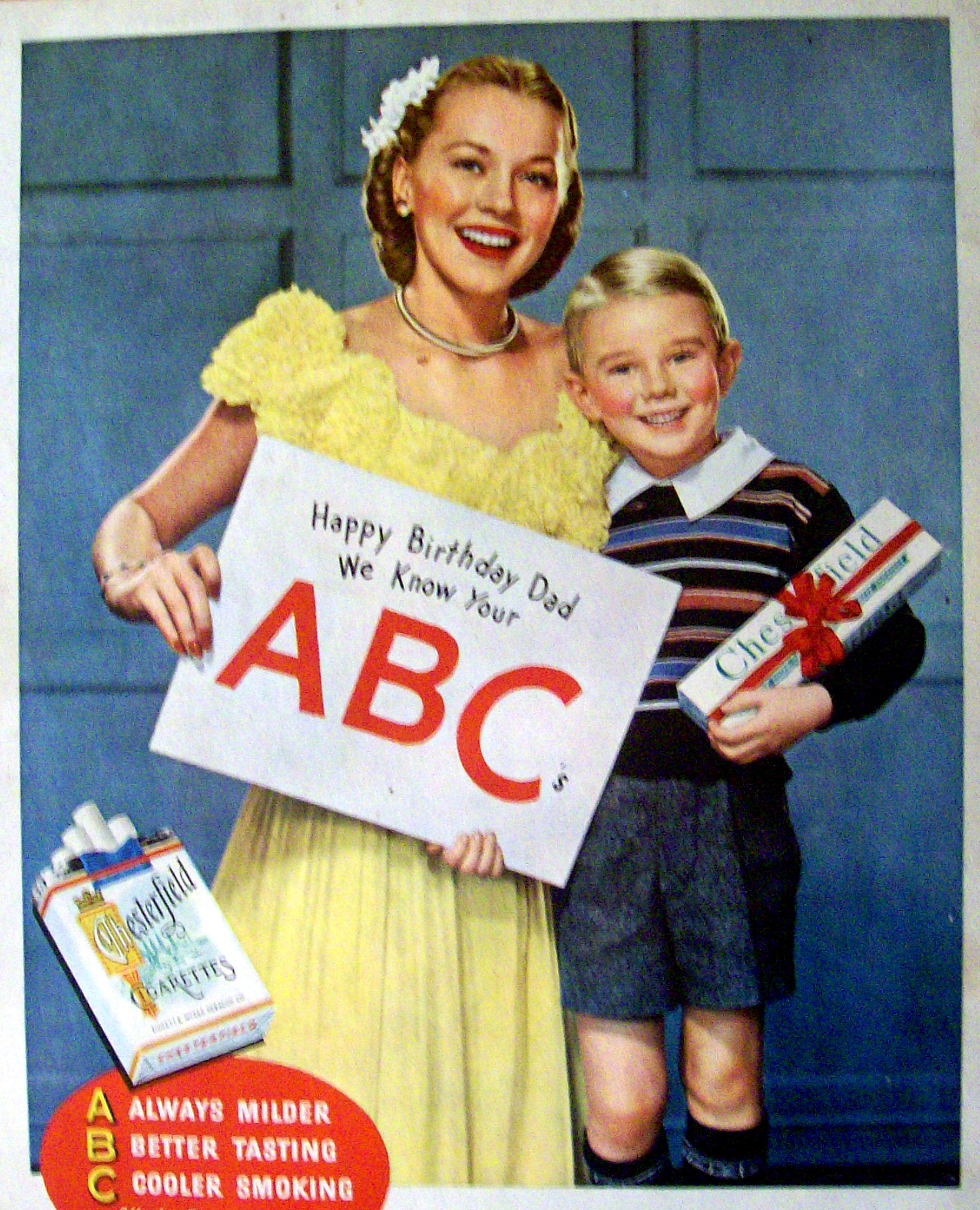 1946 Chesterfield Cigarettes with Happy Birthday Dad
