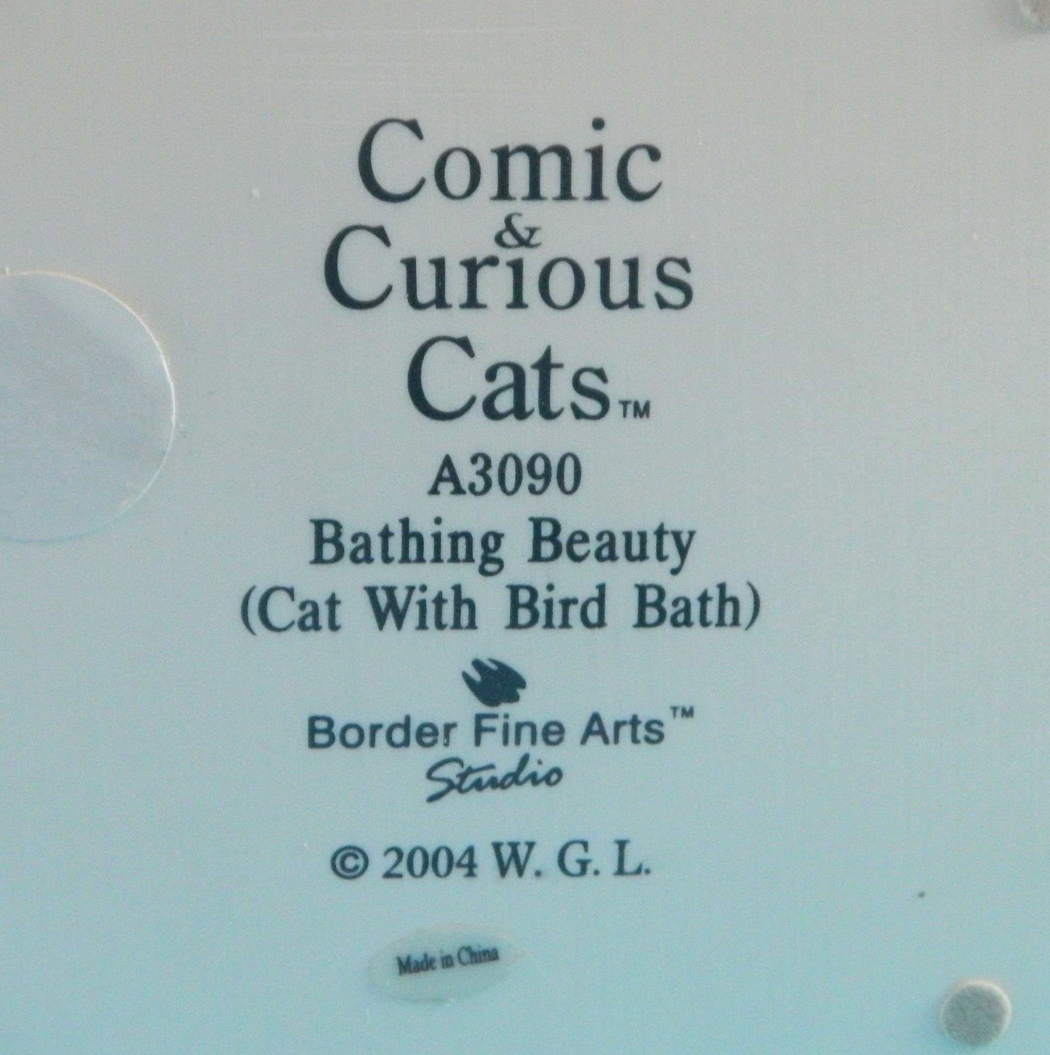 Border Fine Arts Bathing Beauty Cat at the Bird Bath