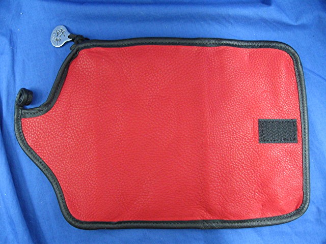 Erda deerskin checkbook cover in red
