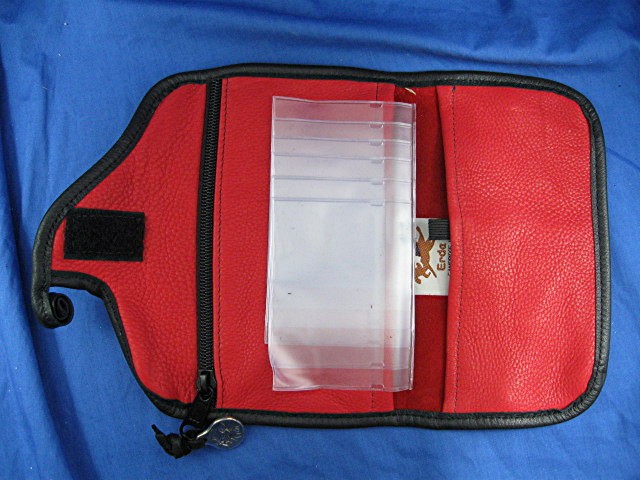 Erda deerskin checkbook cover in red