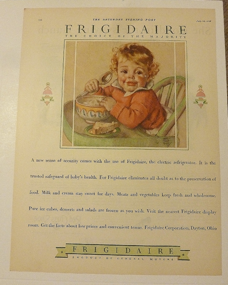 1928 Frigidaire With Baby Eating
