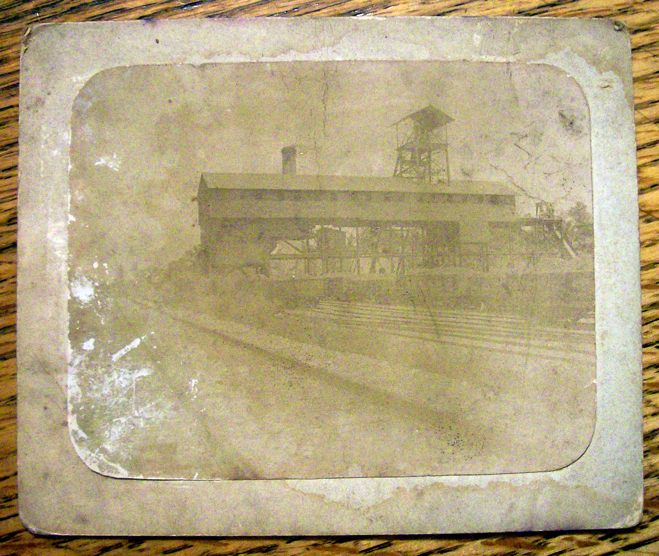 Cabinet Photo of Coal Cars Being Loaded