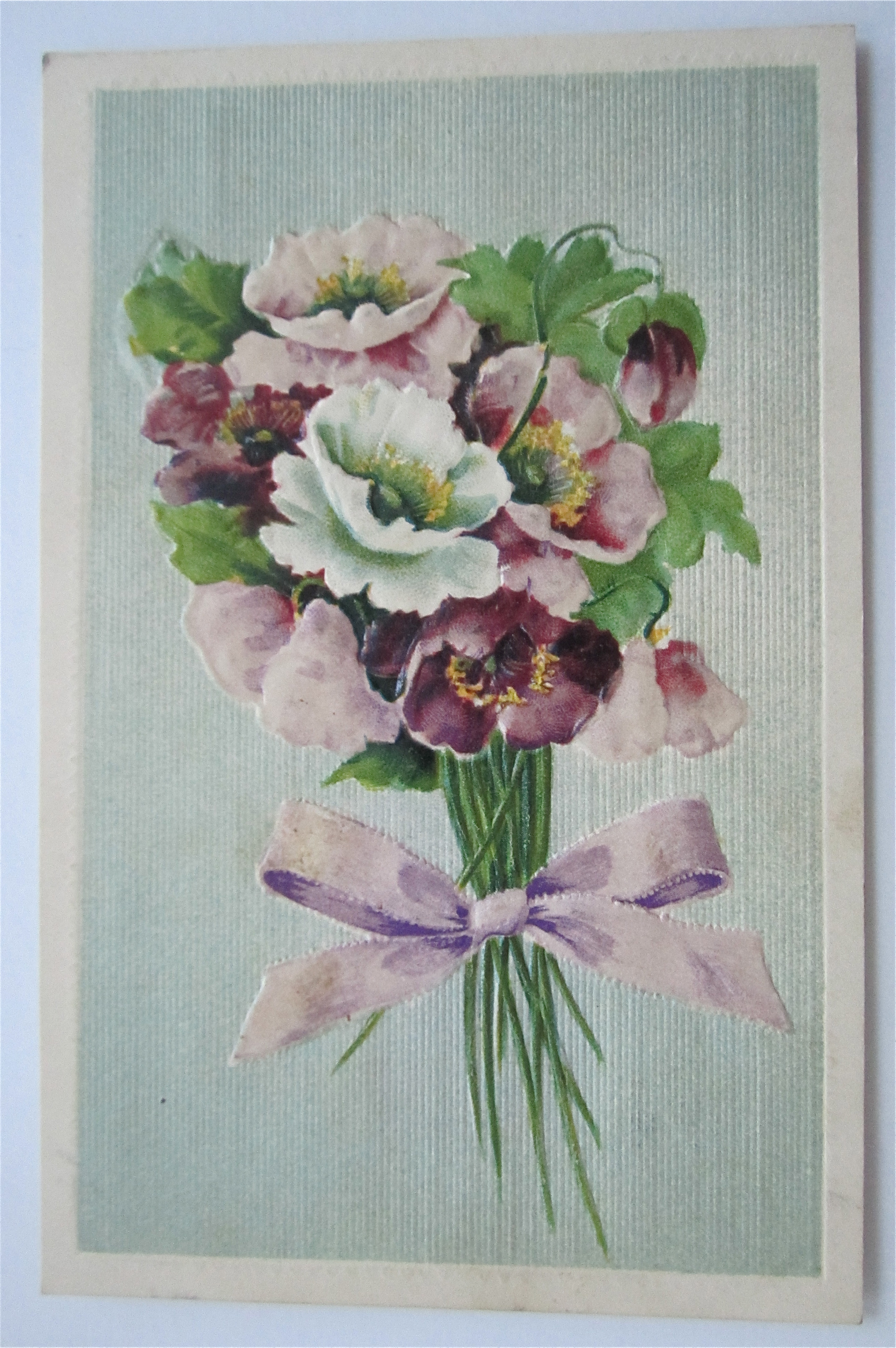 Dark & Light Purple Flowers Postcard (Embossed)