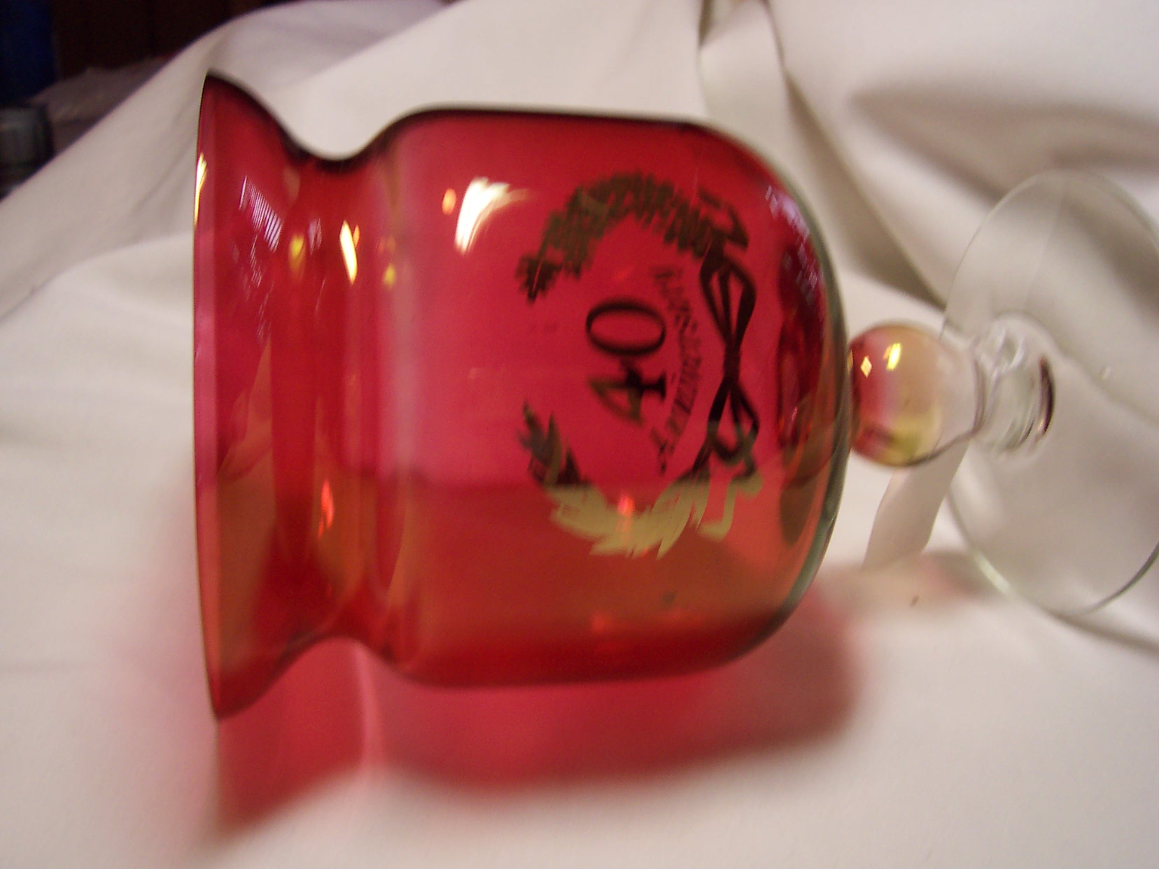Cranberry Glass 40th Anniversary Dish