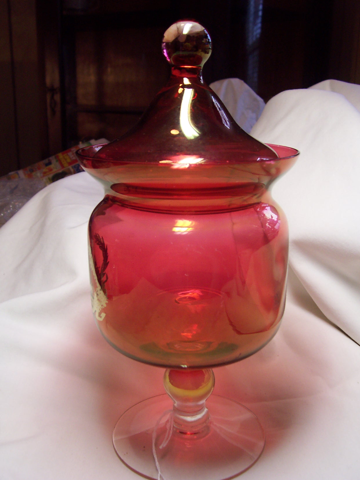Cranberry Glass 40th Anniversary Dish