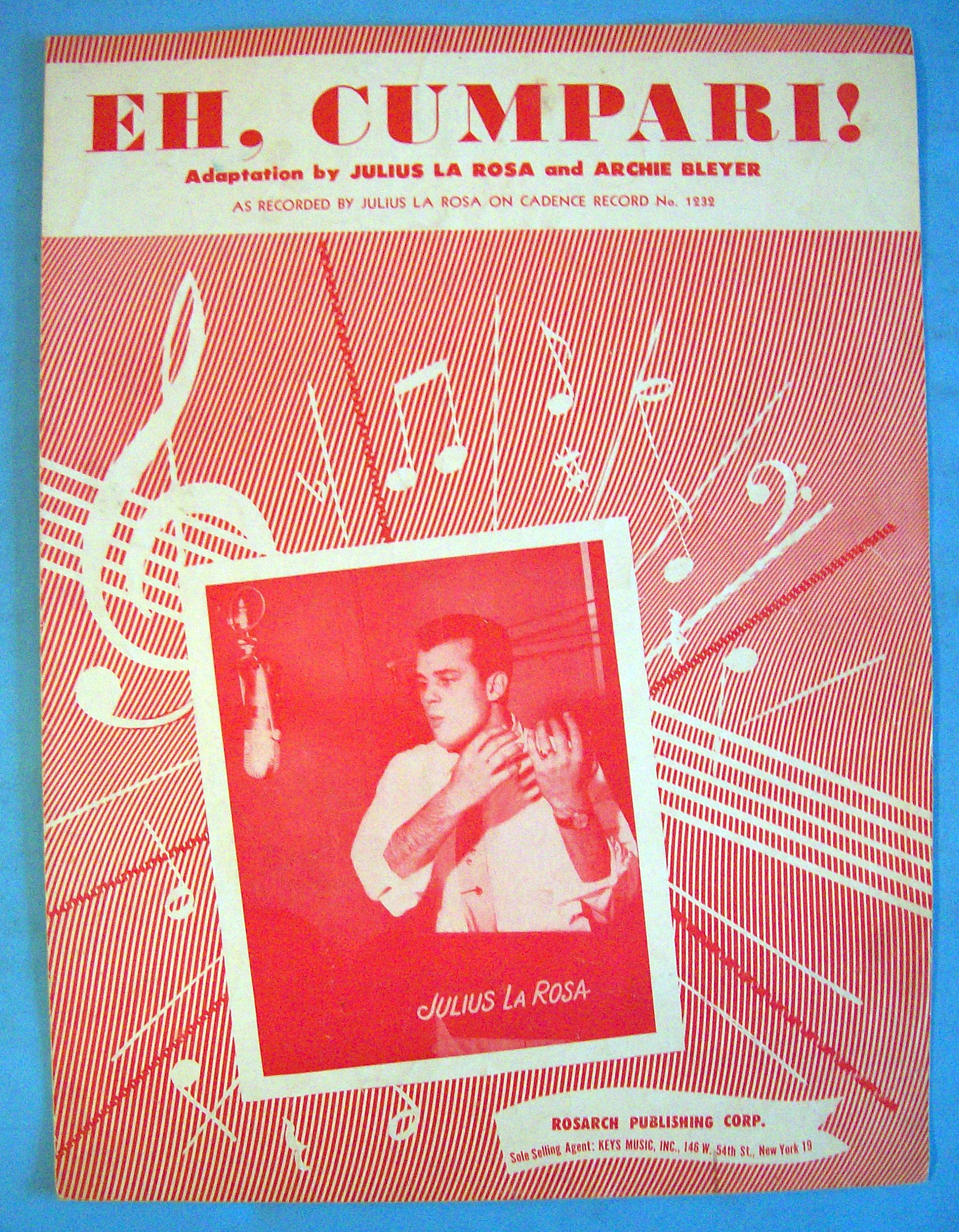 Sheet Music For 1953 Eh, Cumpari