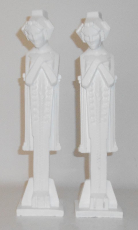 Frank Lloyd Wright Midway Gardens Pair Sprite CONCRETE Statues WHITE