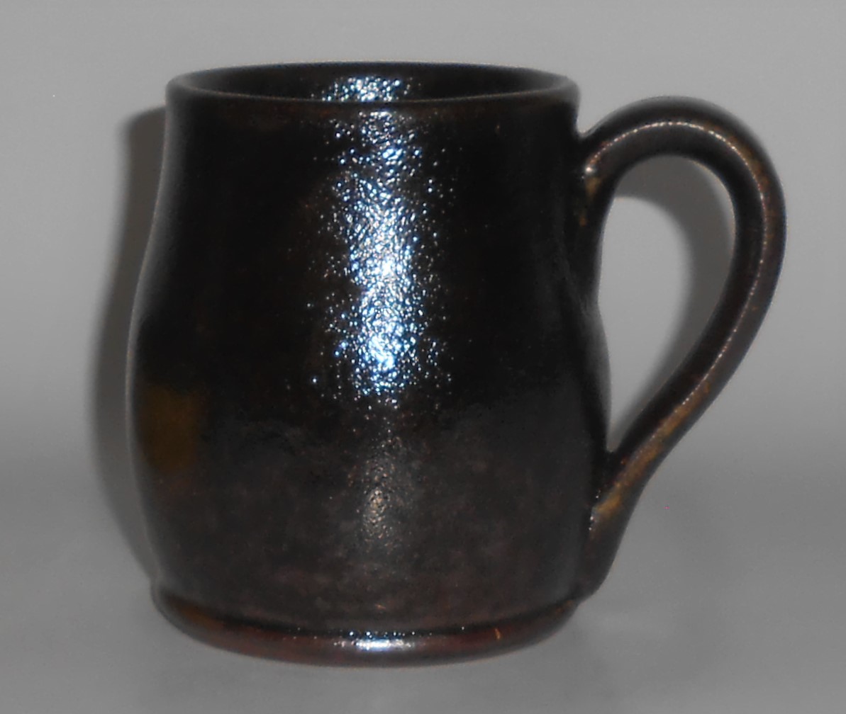 Old Time Pottery Studio Wheel Thrown Black Glaze Mug