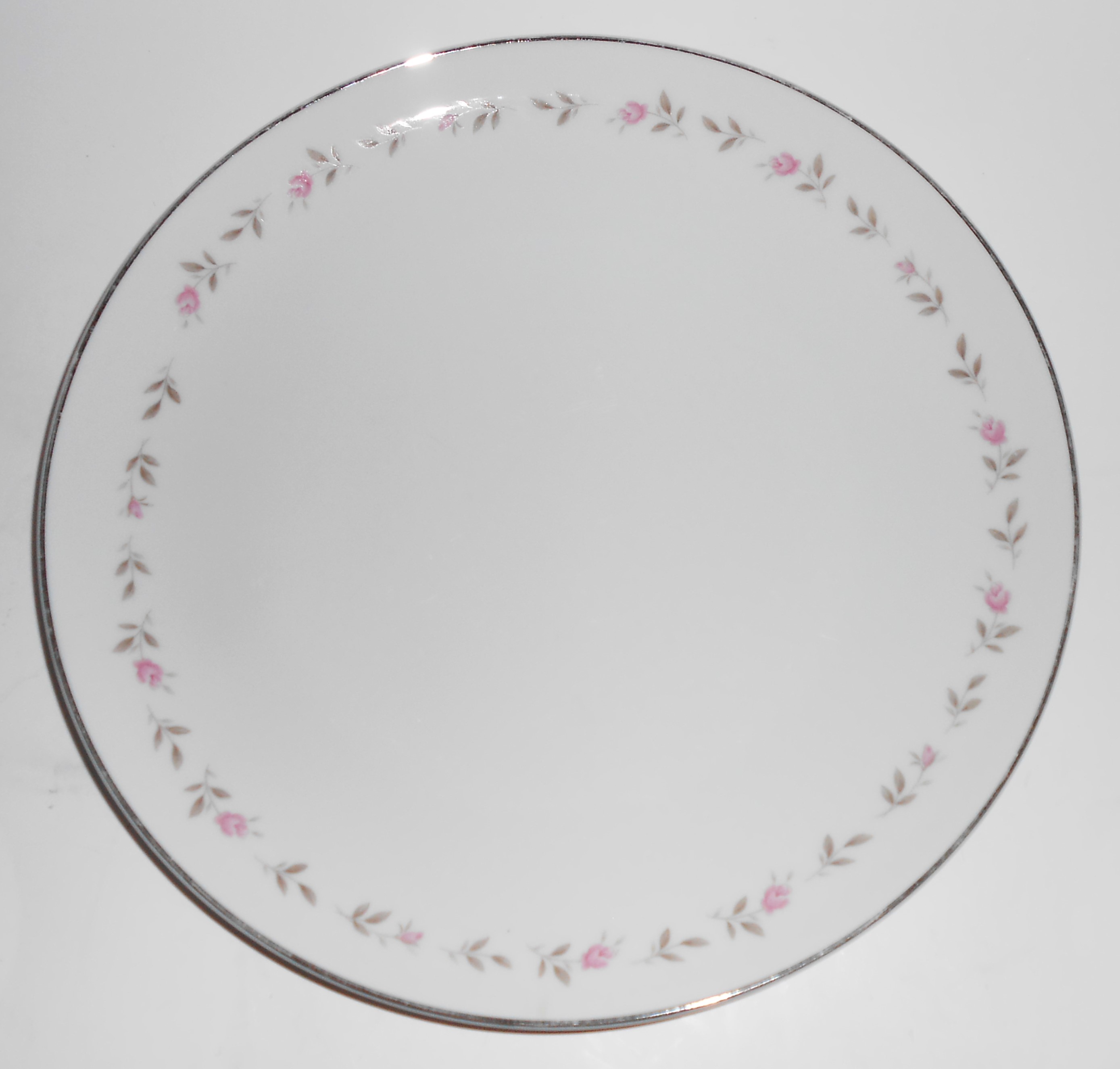 Mikasa China Platinum Band #8353 Rose Delight Dinner Pl