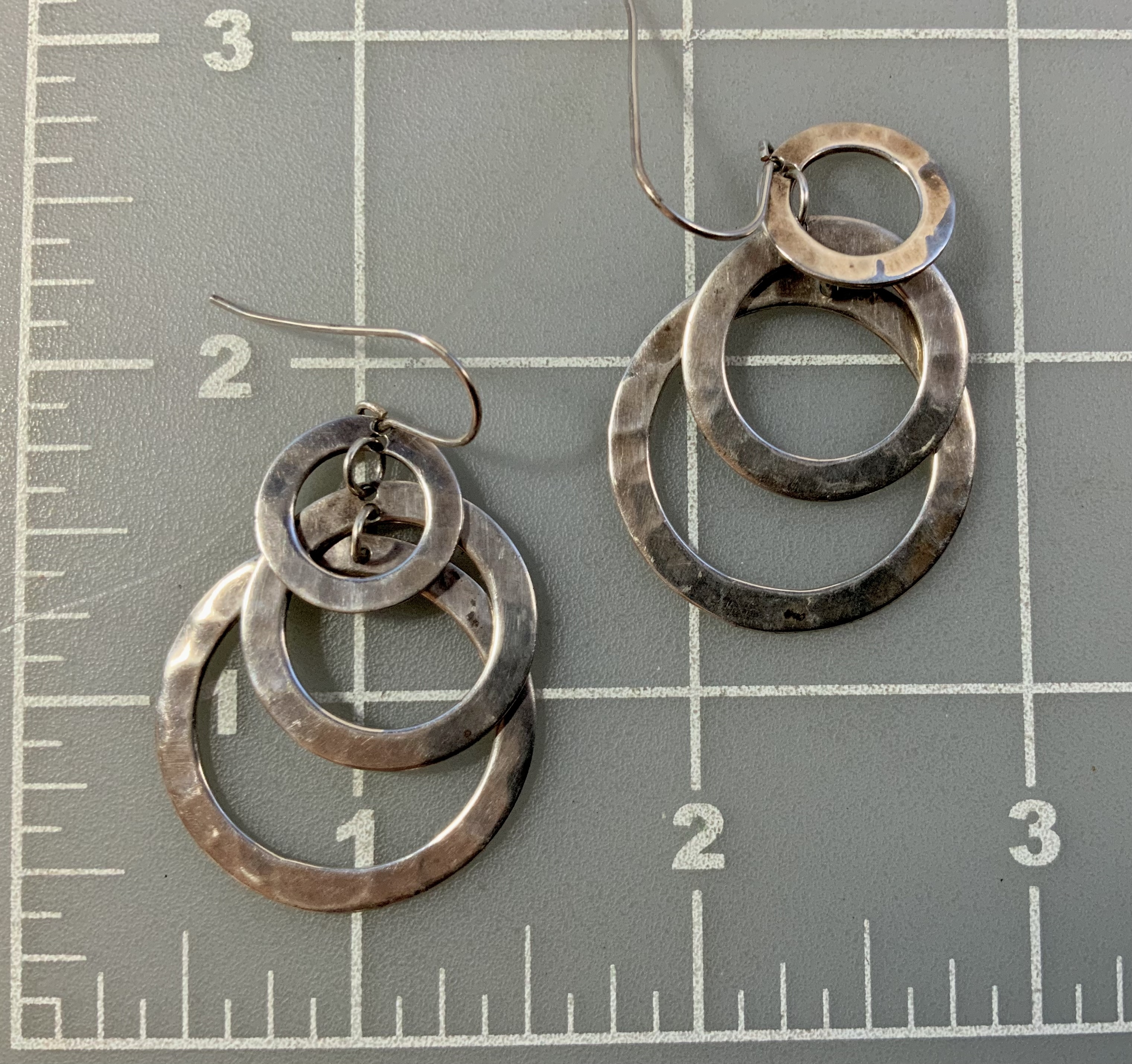Taxco Mexico Sterling Silver Hook Hoops Earrings RLM