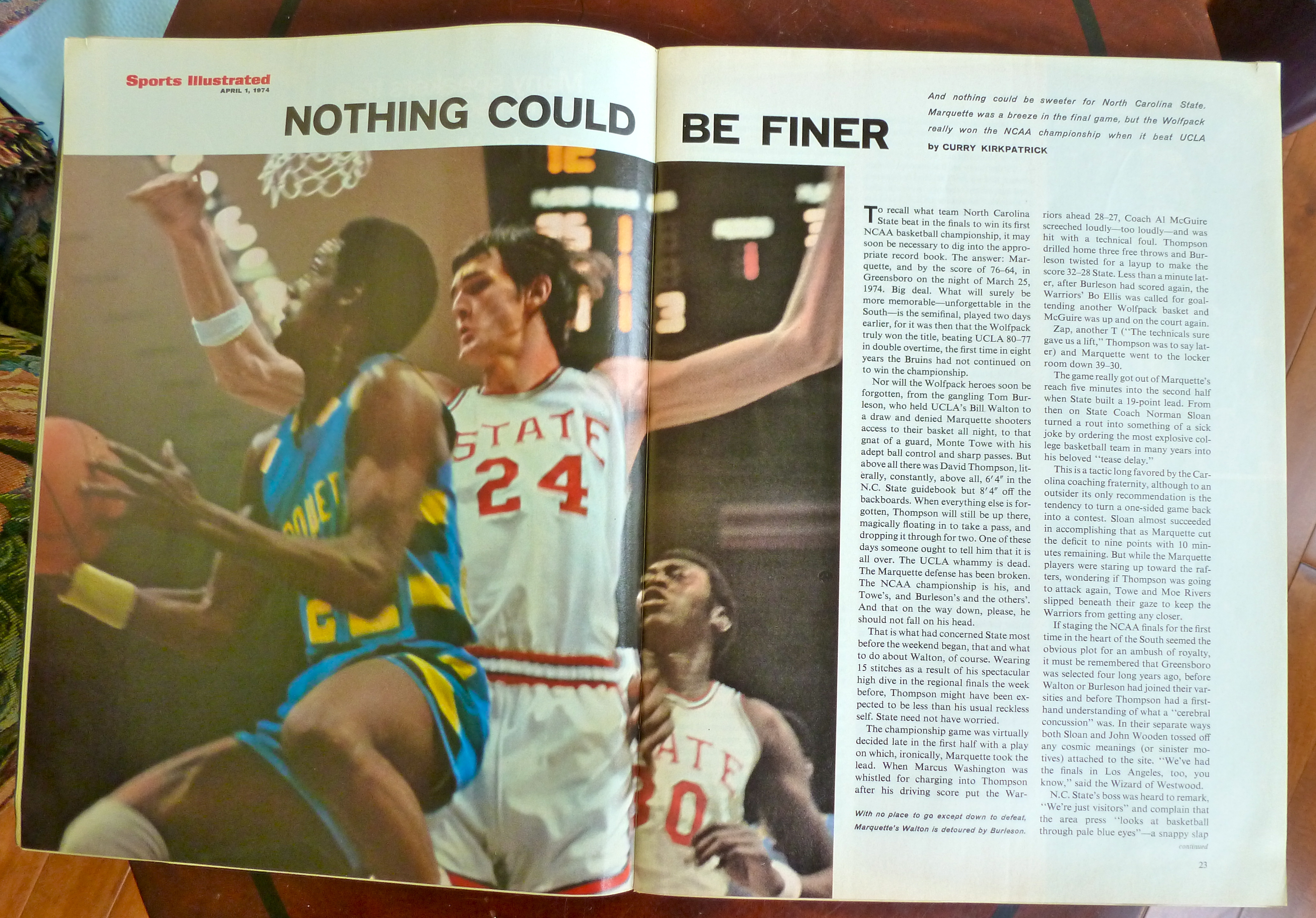 Sports Illustrated Magazine-April 1, 1974-N. C. State