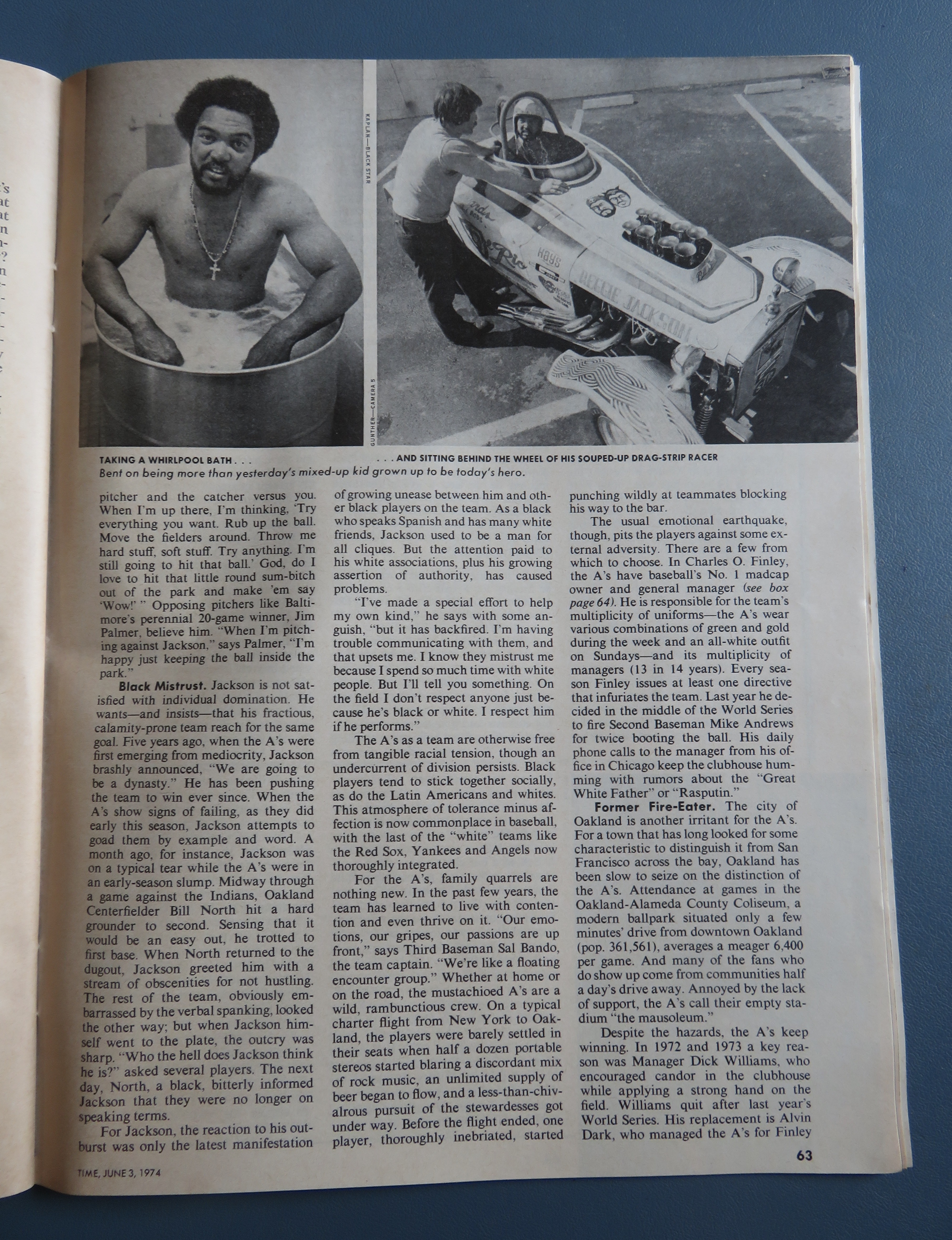 Time Magazine June 3, 1974 Oakland's Reggie Jackson