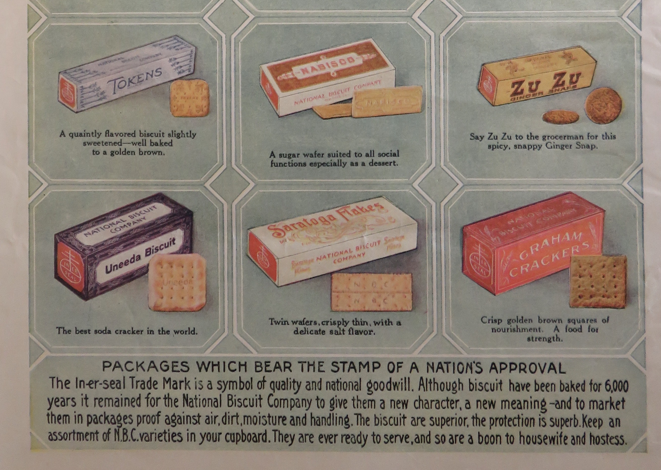 1910's Nationa Biscuit Company with Variety Of Biscuits