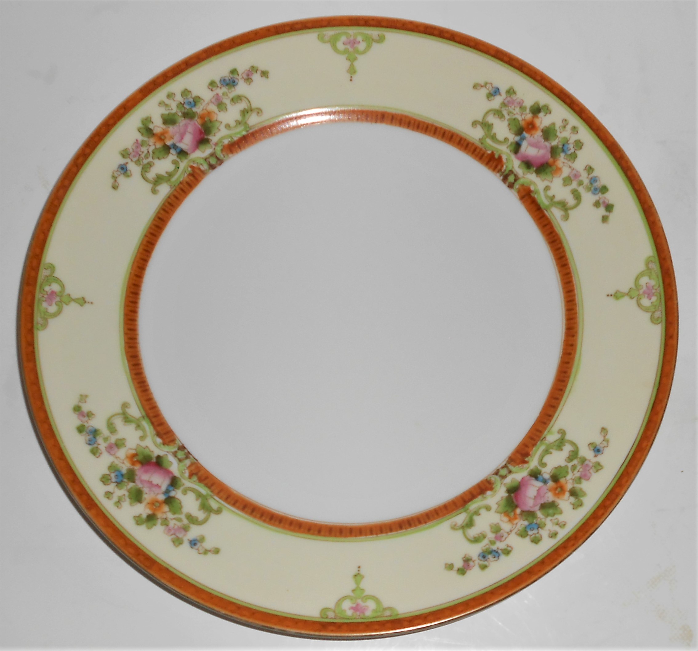 Noritake Porcelain China Floral w/Gold Dinner Plate
