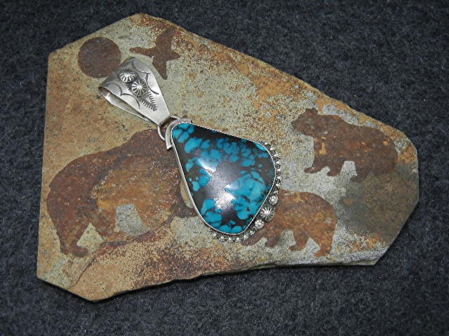 Rocki Gorman Gary G Sterling Silver Turquoise Pendant