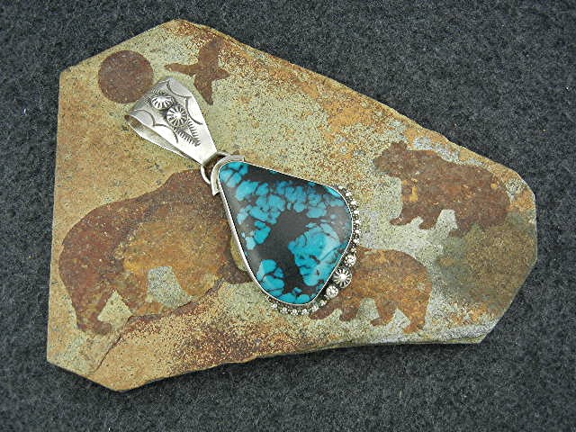 Rocki Gorman Gary G Sterling Silver Turquoise Pendant