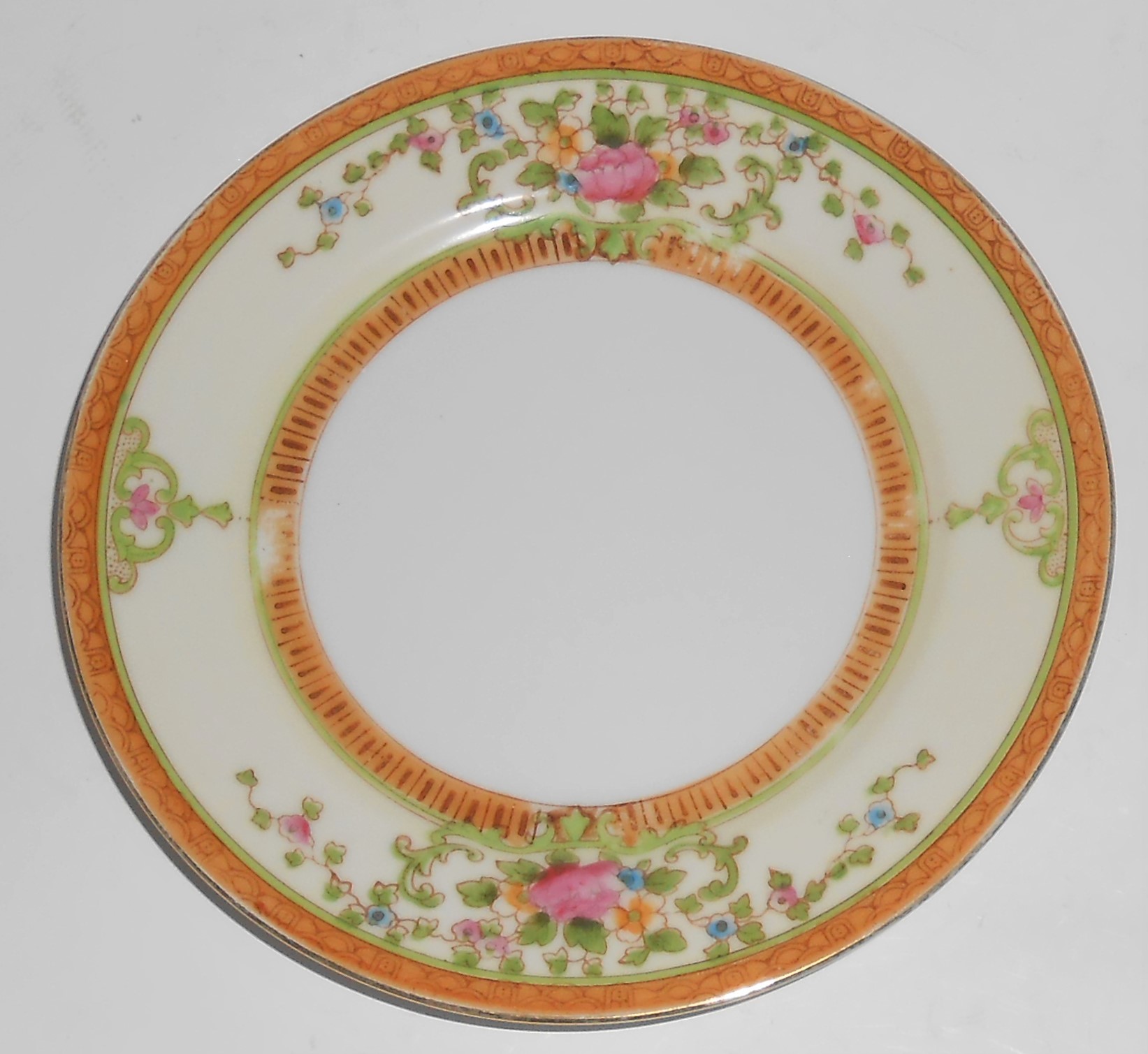 Noritake Porcelain China Floral w/Gold Bread Plate