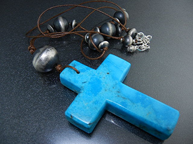 Navajo Pearls Sterling Silver Nocozari Turquoise Neckla