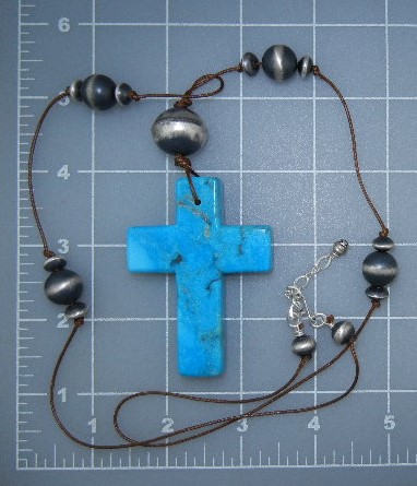 Navajo Pearls Sterling Silver Nocozari Turquoise Neckla