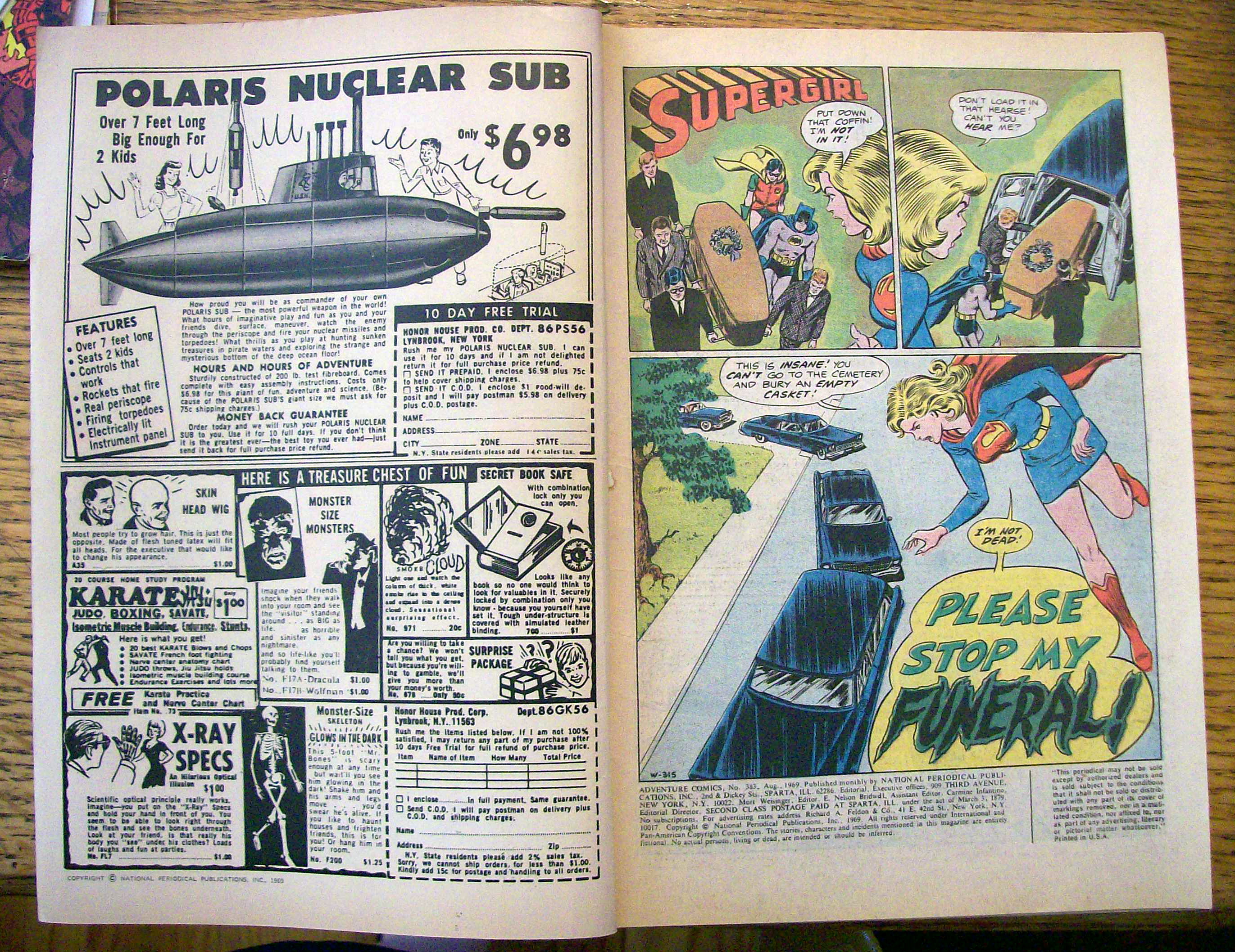 Adventure Comics August 1969 Stop My Funeral