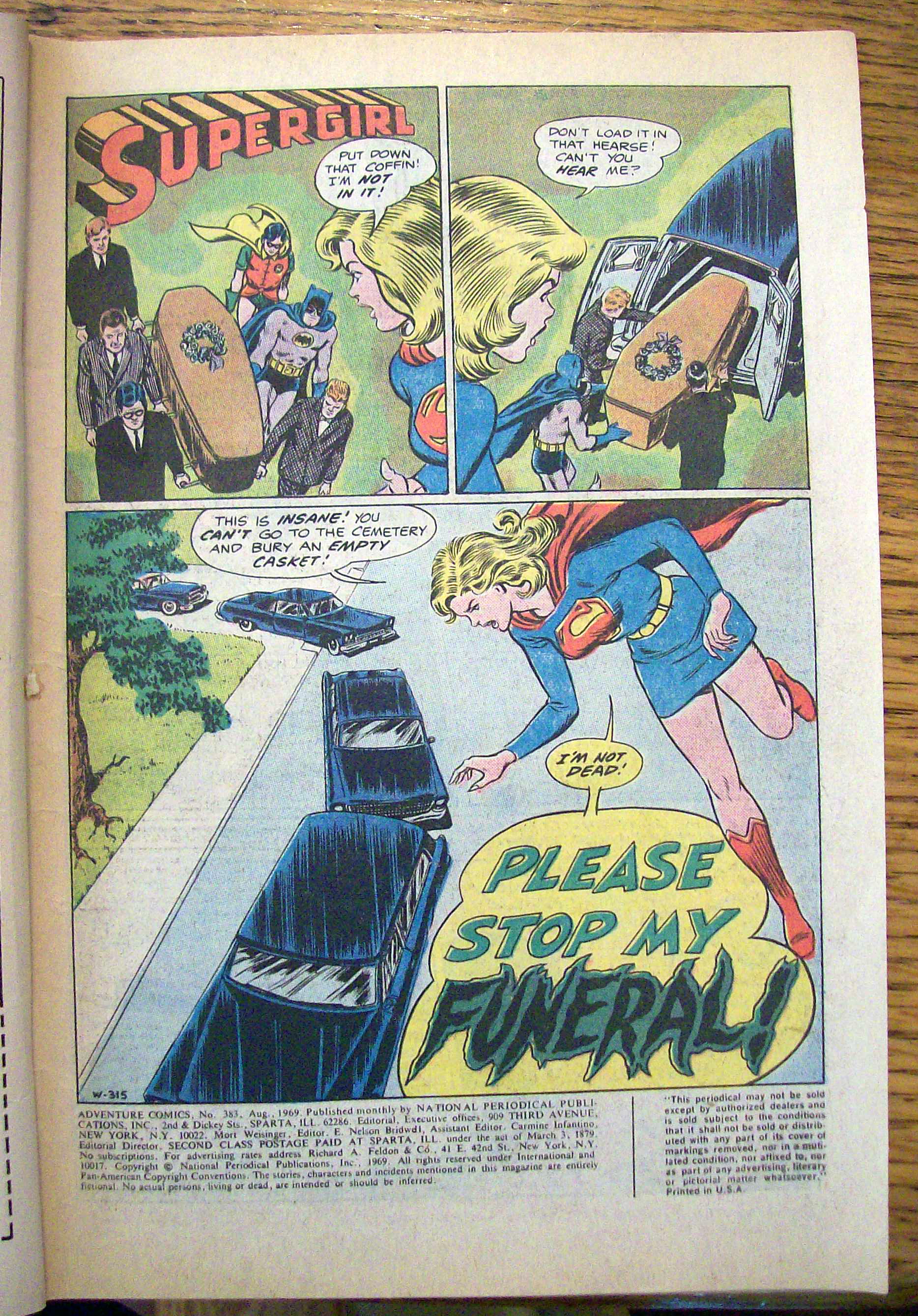 Adventure Comics August 1969 Stop My Funeral