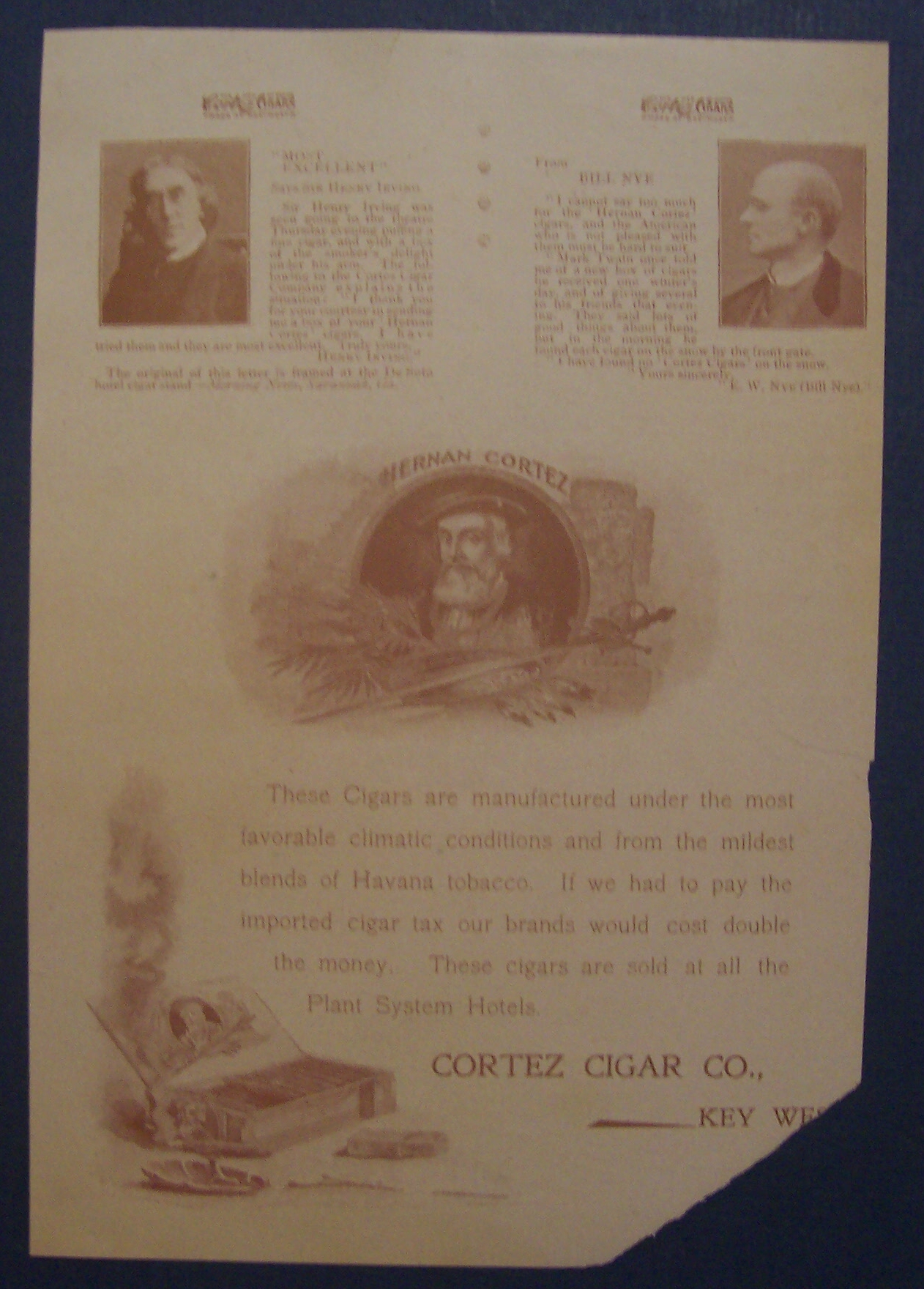 1898  Cortez  Cigar  Co.