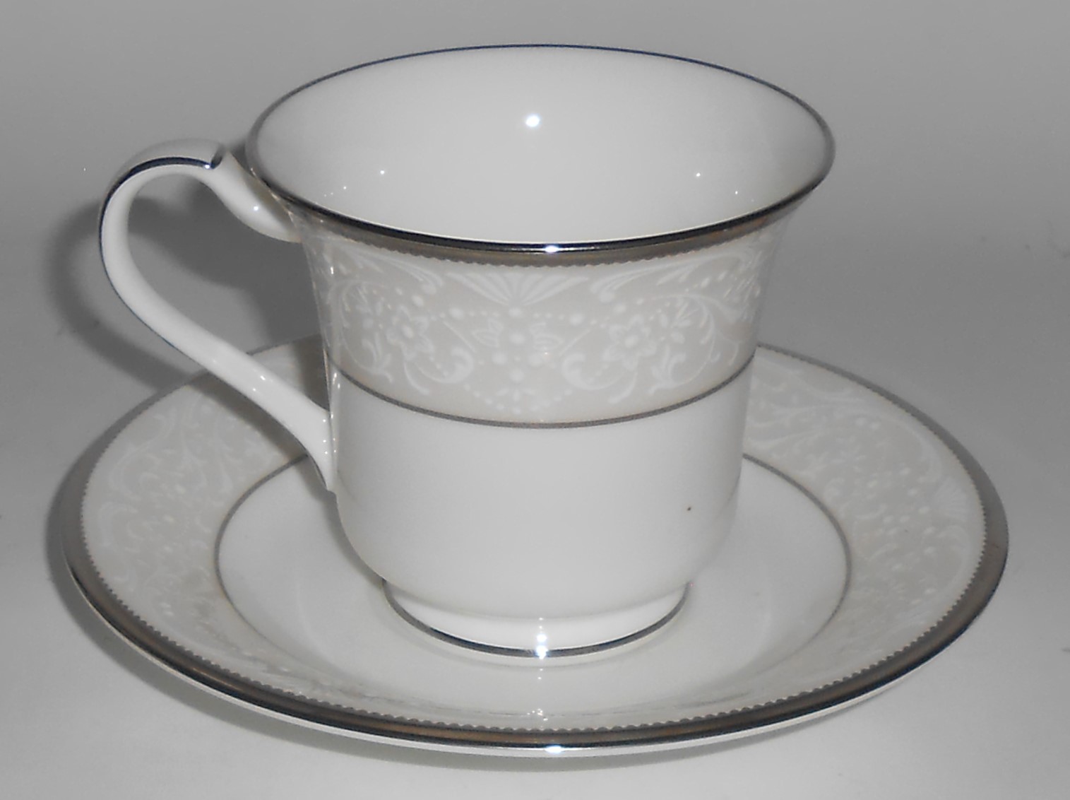 Noritake Porcelain China Silver Palace w/Platinum Cup &