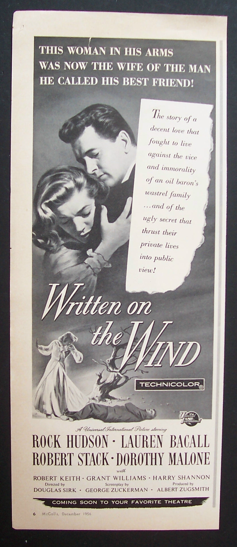 1956  Movie  Ad  for  Written  On  The  Wind