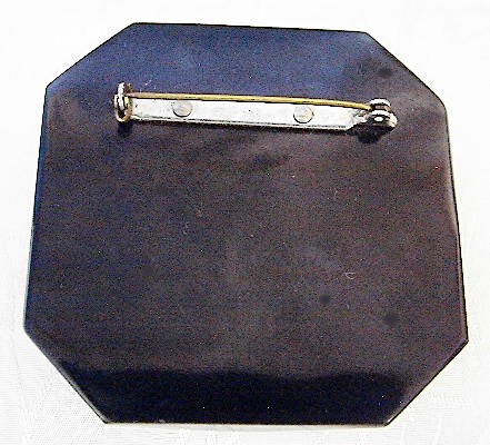 Bakelite Cameo Brooch  Square Brooch 2 3/8 Inches