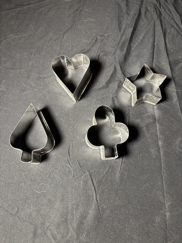 Metal Cookie Cutters Lot of 4 - Spade Heart Club Star