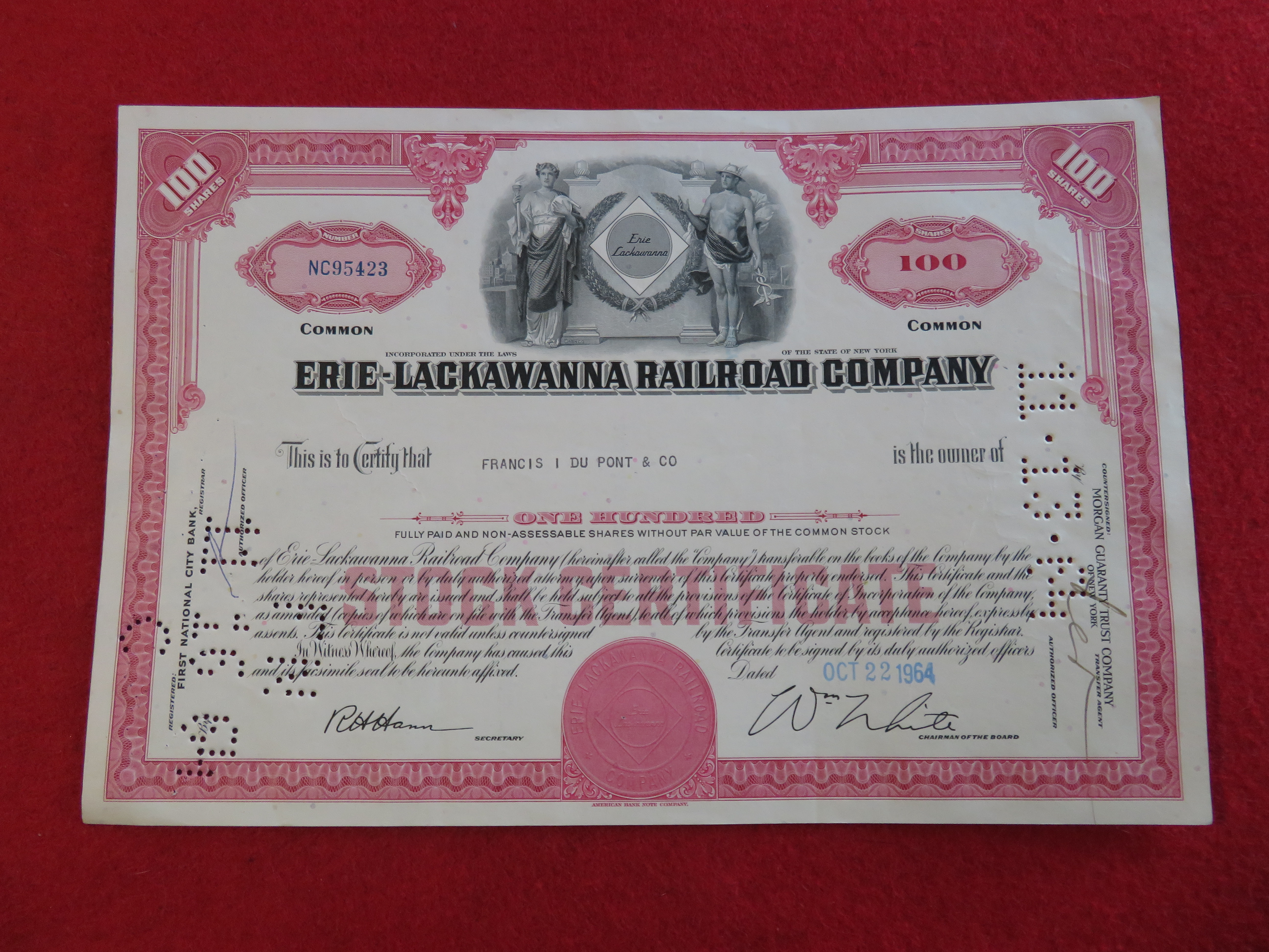 1964 Erie-Lackawanna Railroad Co Stock Certificate