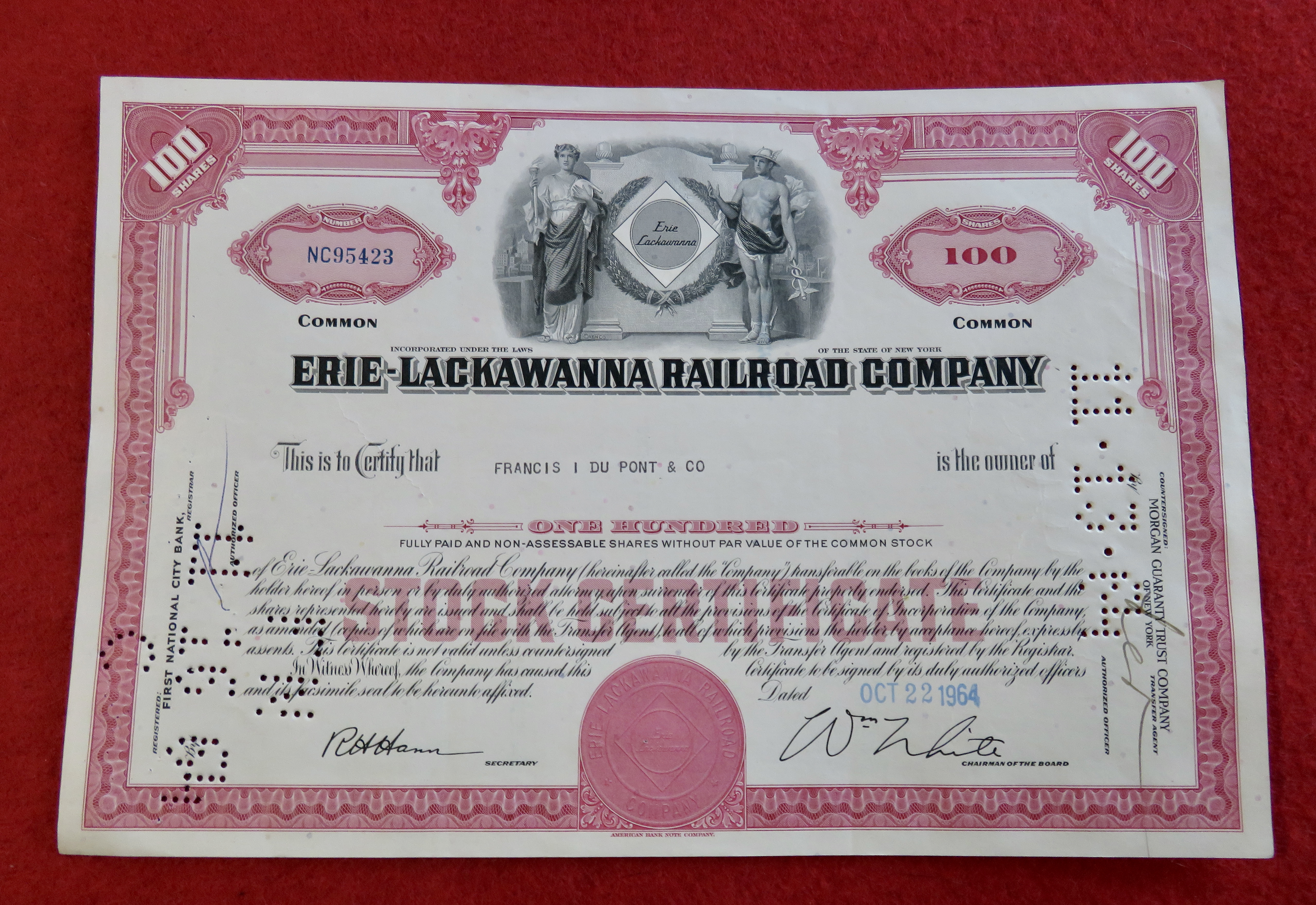 1964 Erie-Lackawanna Railroad Co Stock Certificate