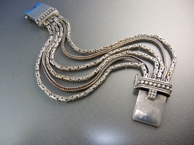 Silpada Sterling Silver 6 Strand Bracelet Push Clasp