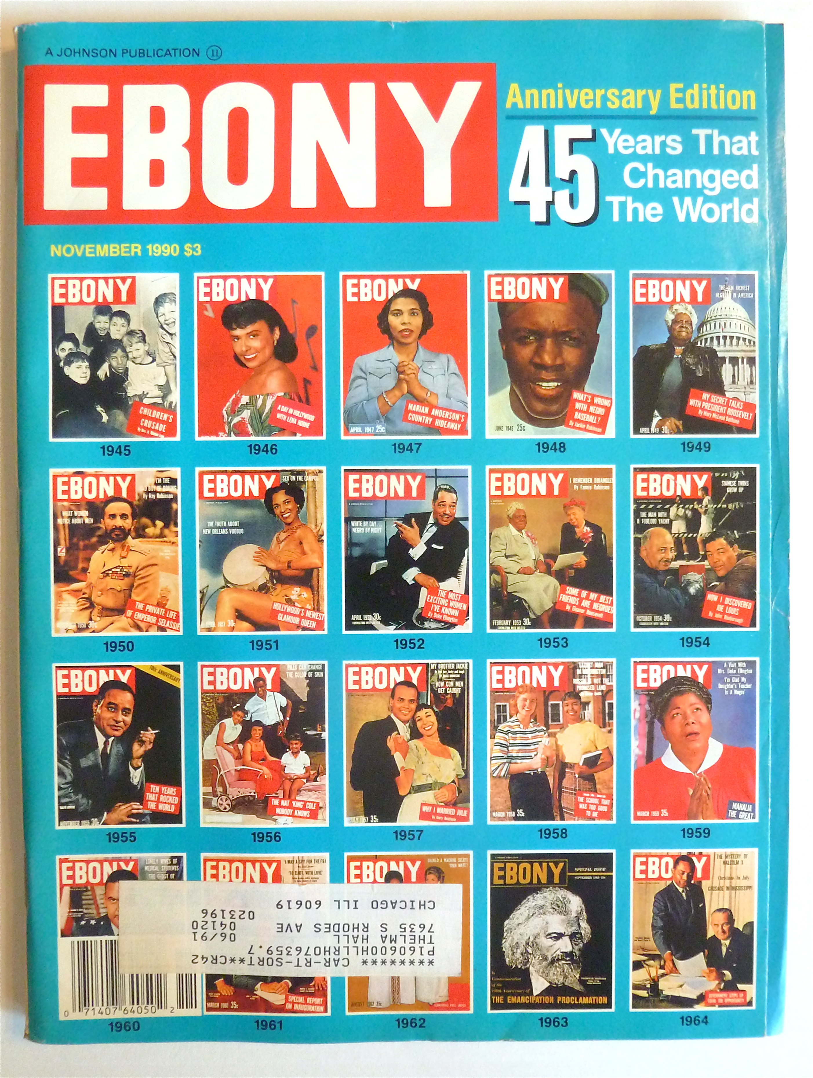 Ebony Magazine-November 1990-45 Years