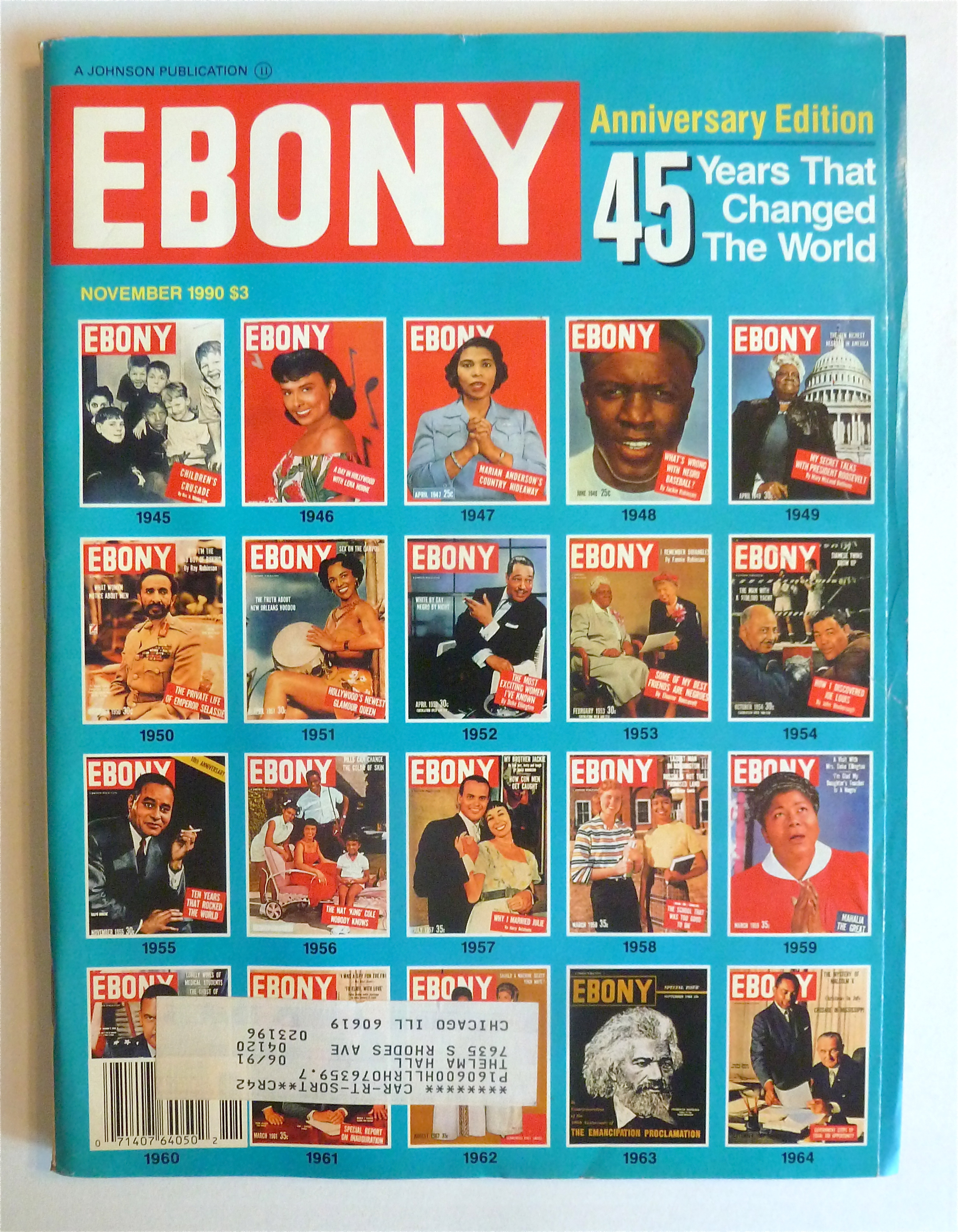 Ebony Magazine-November 1990-45 Years