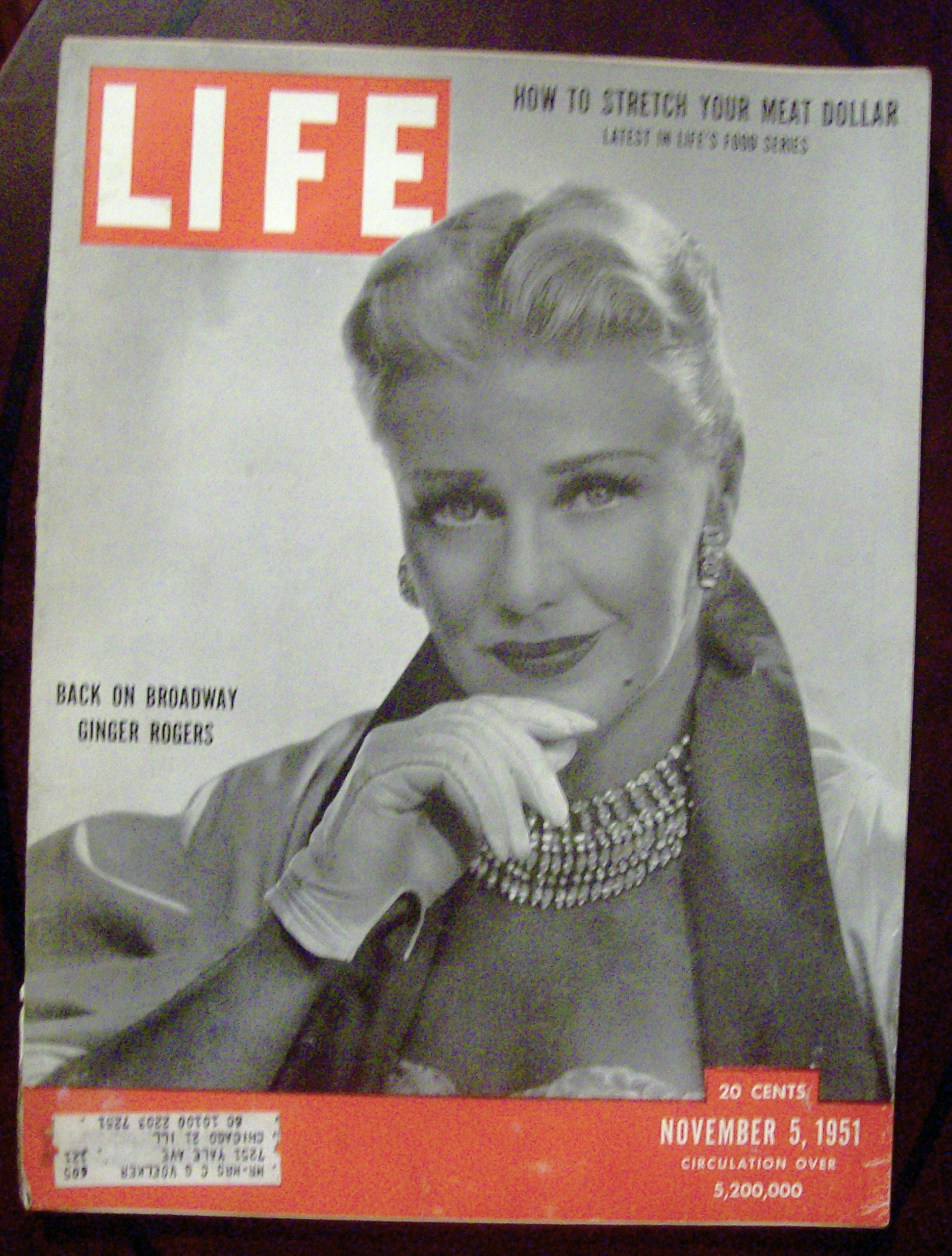 Life Magazine-November 5, 1951-Ginger Rogers