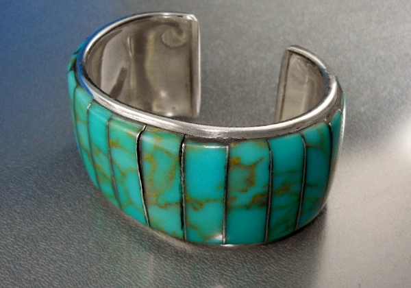 Native American Sterling Silver Turquoise J. Thompson