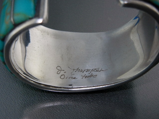 Native American Sterling Silver Turquoise J. Thompson