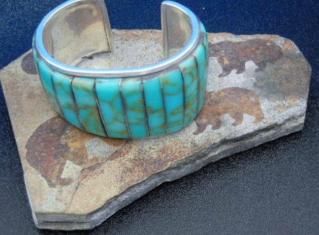 Native American Sterling Silver Turquoise J. Thompson