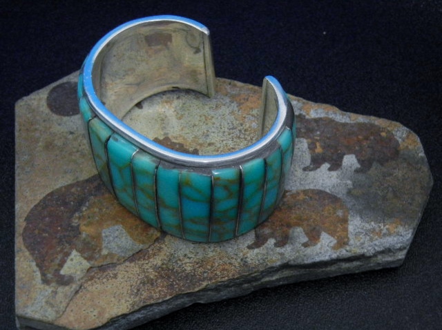 Native American Sterling Silver Turquoise J. Thompson