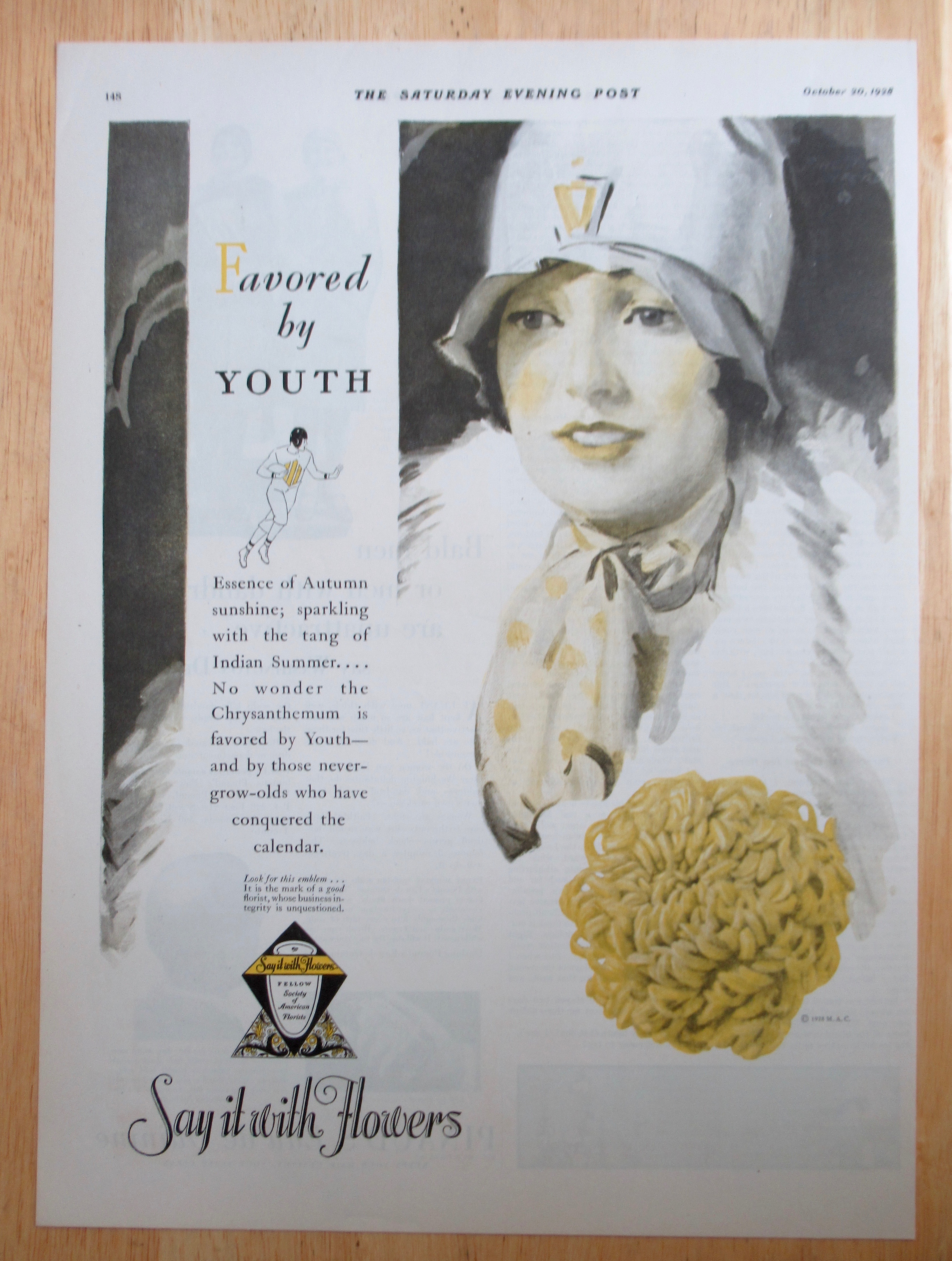 1928 Say It With Flowers with Woman Smiling