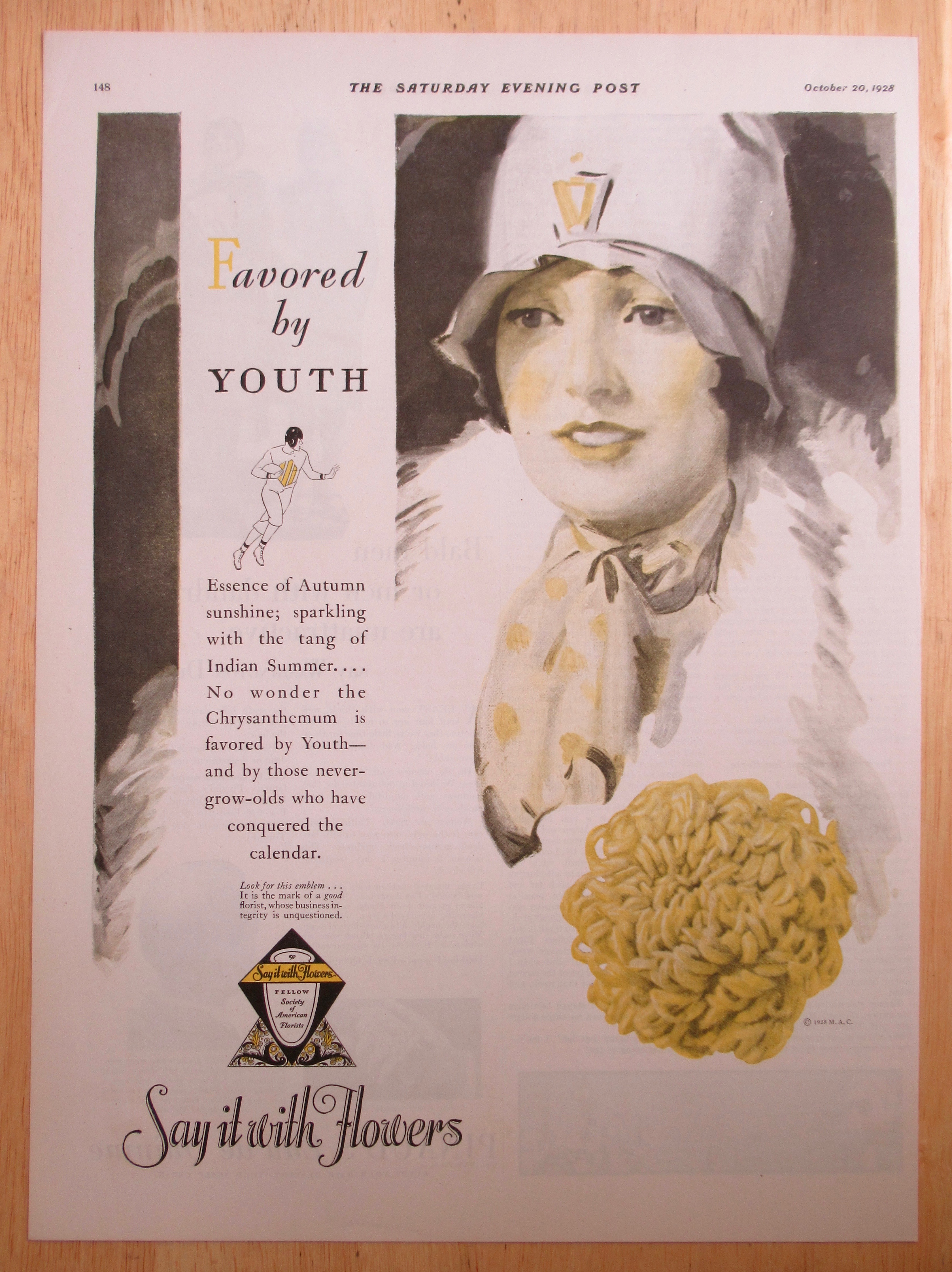 1928 Say It With Flowers with Woman Smiling